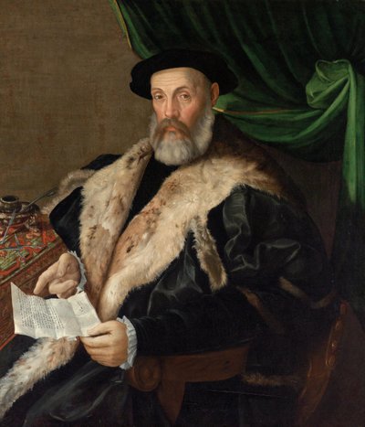 Portrait of an Elderly Gentleman in a Fur-trimmed Coat by Prospero Fontana